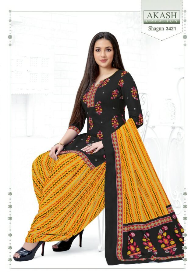 Shagun Vol 34 Akash Creation Wholesale Cotton Dress Material