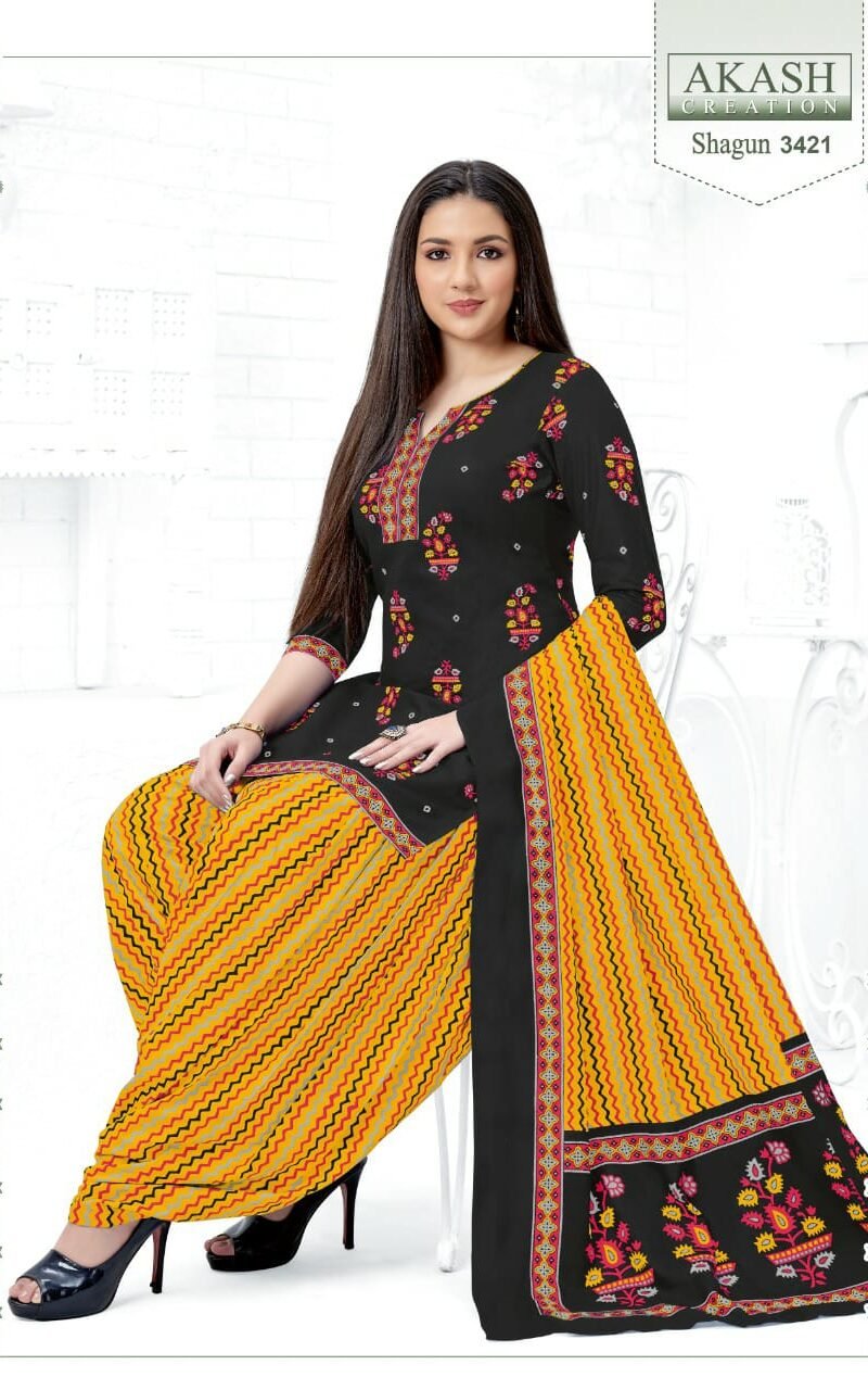 Shagun Vol 34 Akash Creation Wholesale Cotton Dress Material