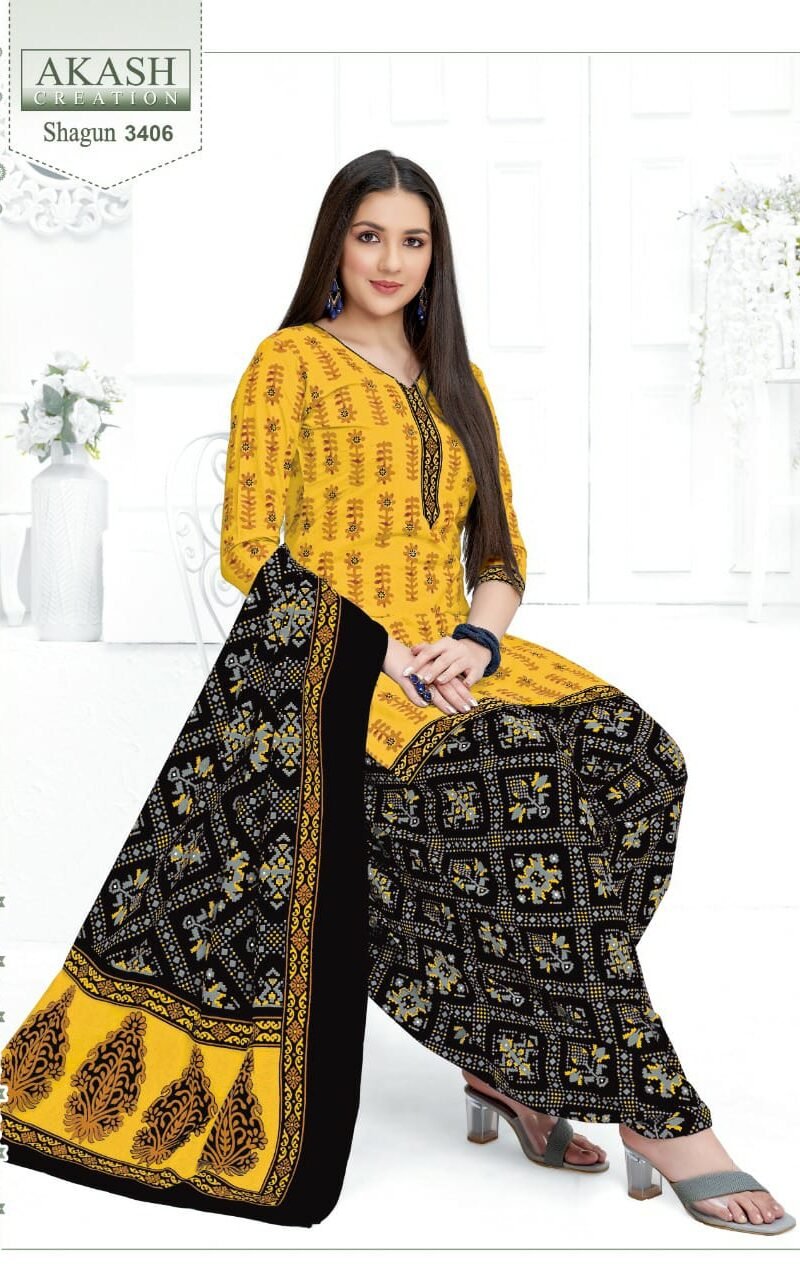 Shagun Vol 34 Akash Creation Wholesale Cotton Dress Material