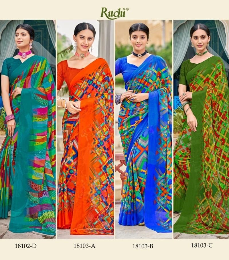 Star Chiffon 84th Edition Ruchi Wholesale Saree Market Surat - Wholesale Saree