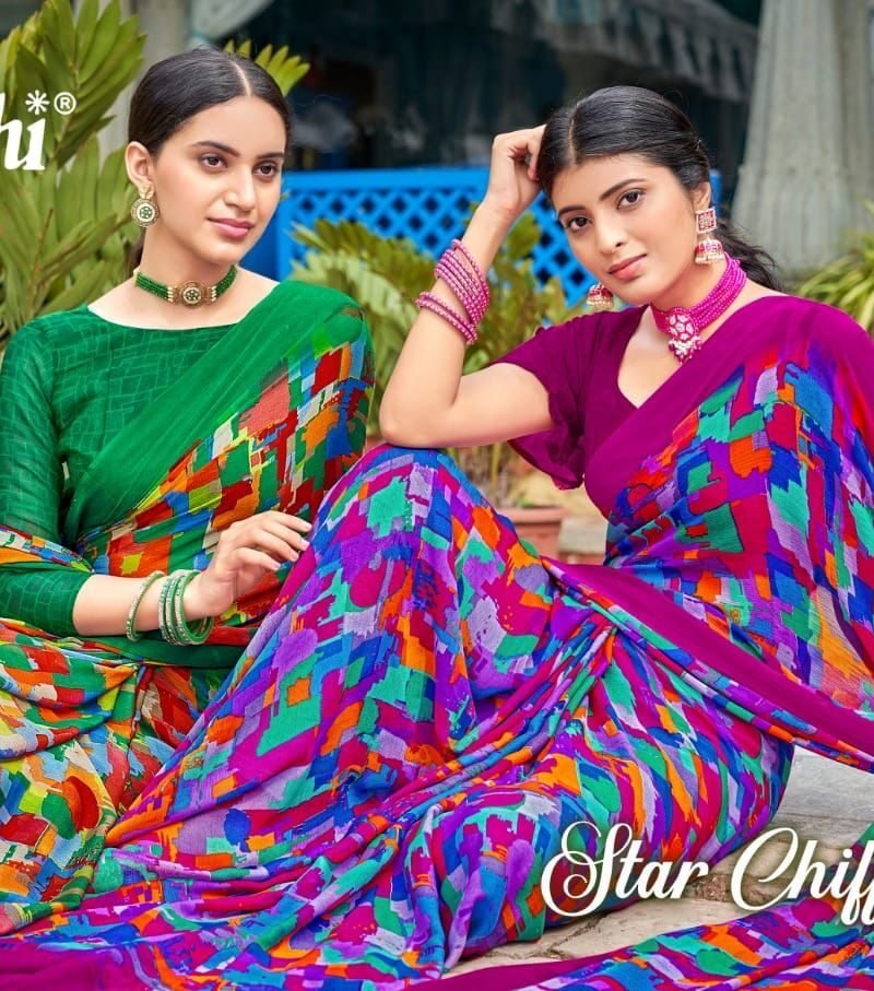 Star Chiffon 84th Edition Ruchi Wholesale Saree Market Surat - Wholesale Saree