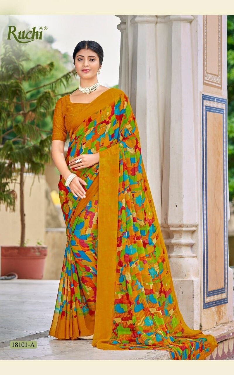 Star Chiffon 84th Edition Ruchi Wholesale Saree Market Surat - Wholesale Saree