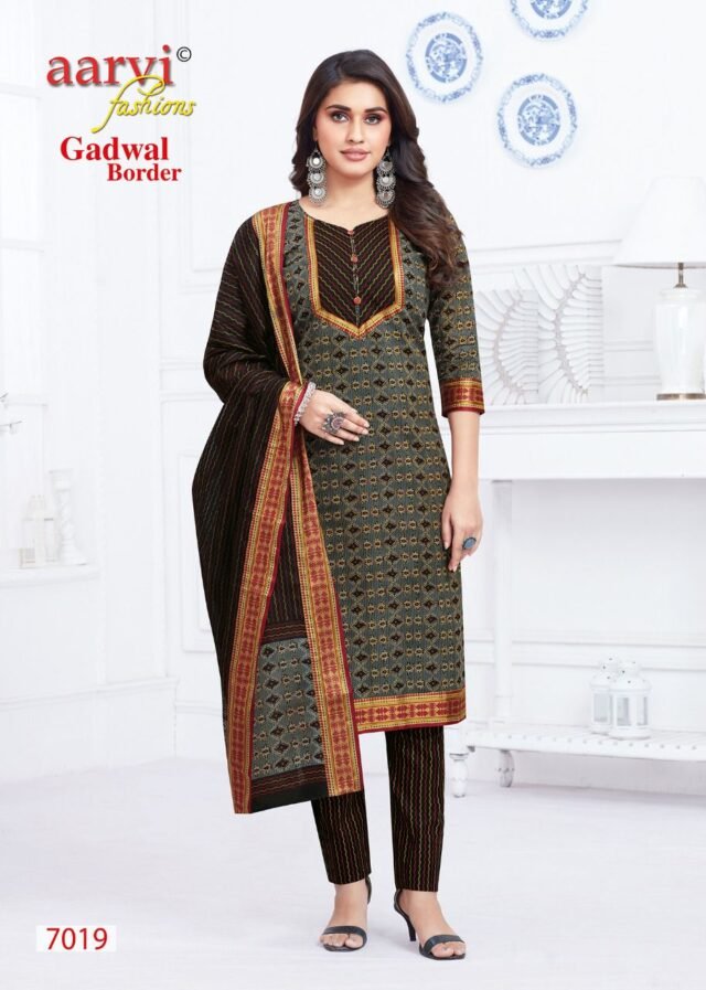 Aarvi Gadhwal Border Vol 7 Readymade Wholesale Cotton Dress Material
