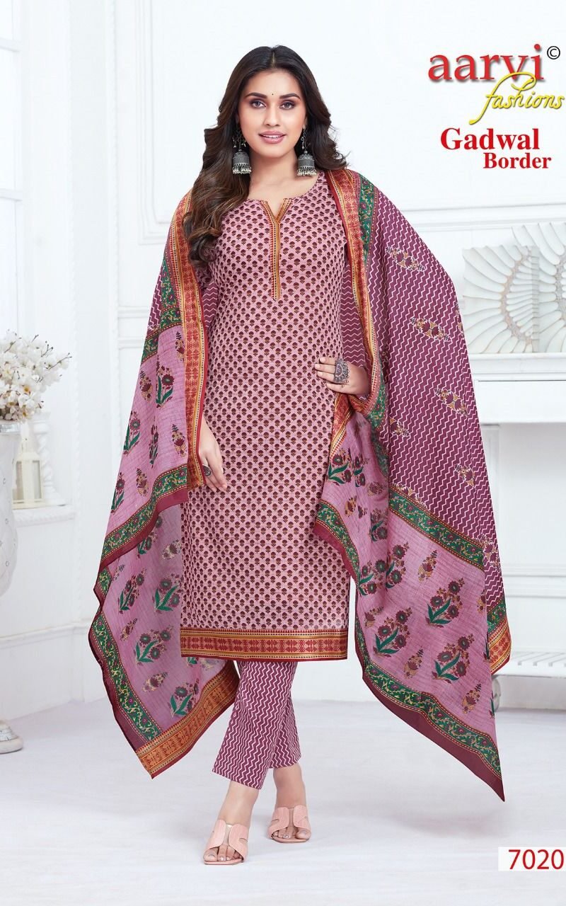 Aarvi Gadhwal Border Vol 7 Readymade Wholesale Cotton Dress Material