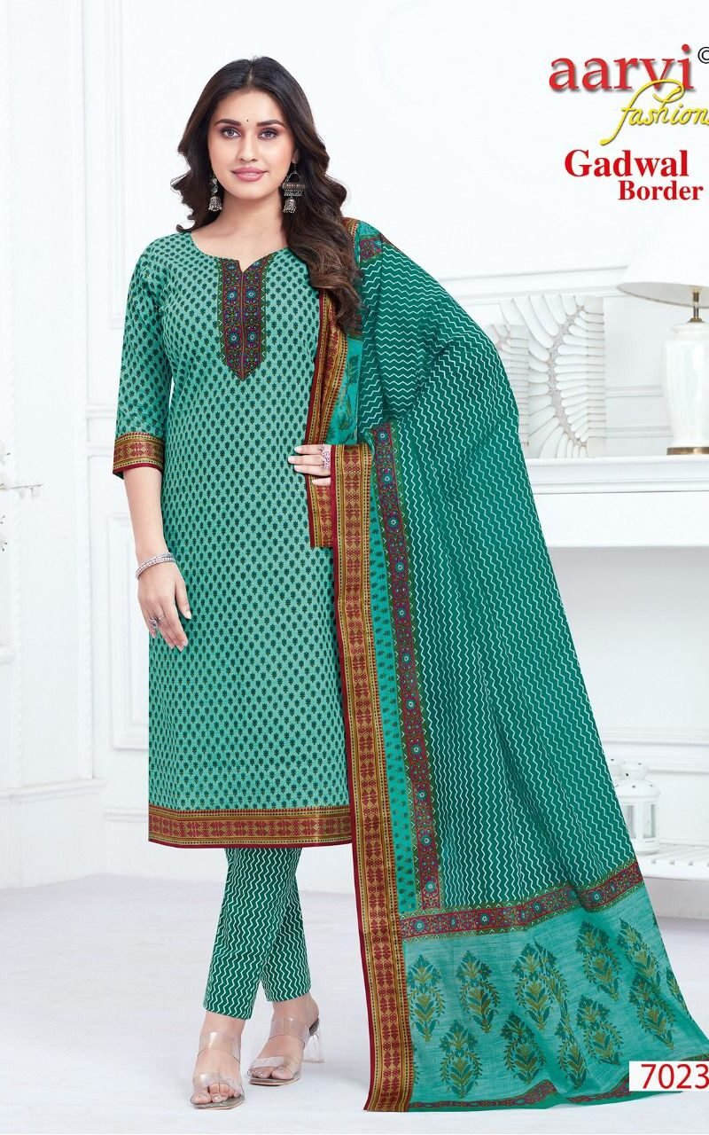 Aarvi Gadhwal Border Vol 7 Readymade Wholesale Cotton Dress Material