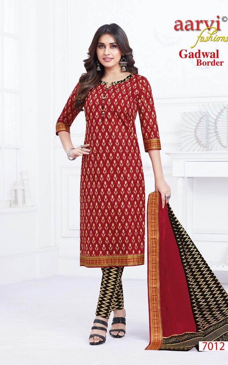Aarvi Gadhwal Border Vol 7 Readymade Wholesale Cotton Dress Material
