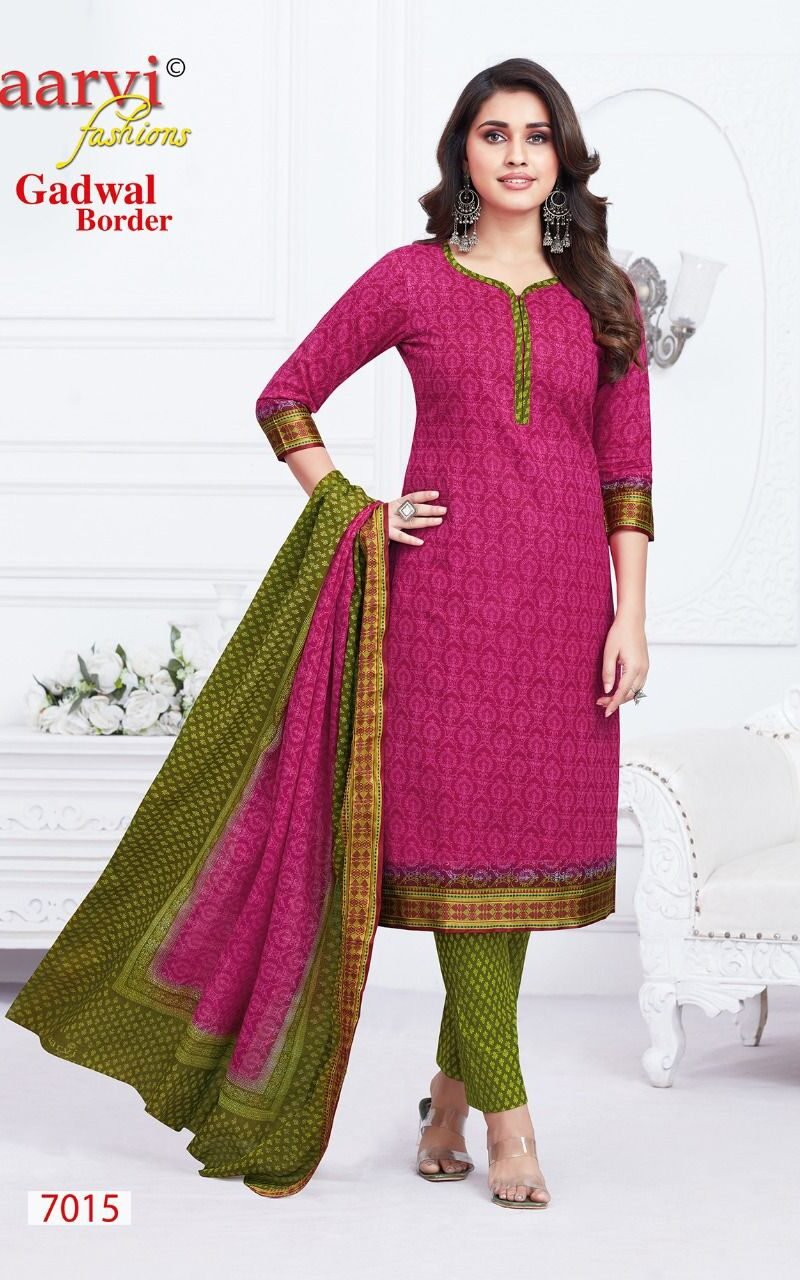 Aarvi Gadhwal Border Vol 7 Readymade Wholesale Cotton Dress Material