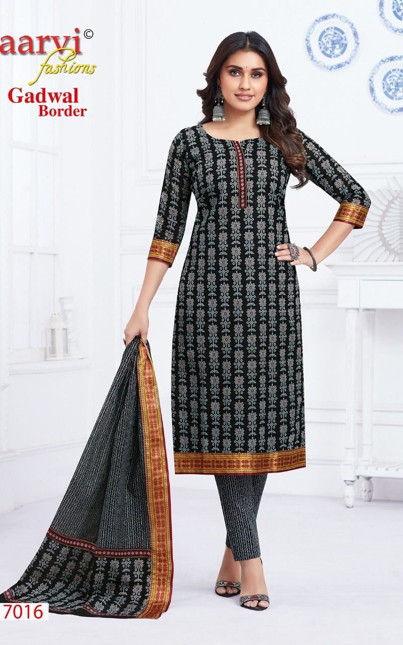 Aarvi Gadhwal Border Vol 7 Readymade Wholesale Cotton Dress Material