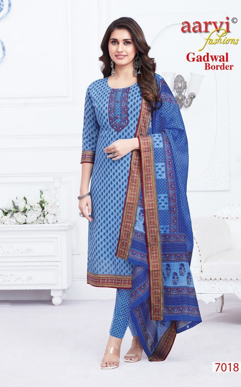 Aarvi Gadhwal Border Vol 7 Readymade Wholesale Cotton Dress Material