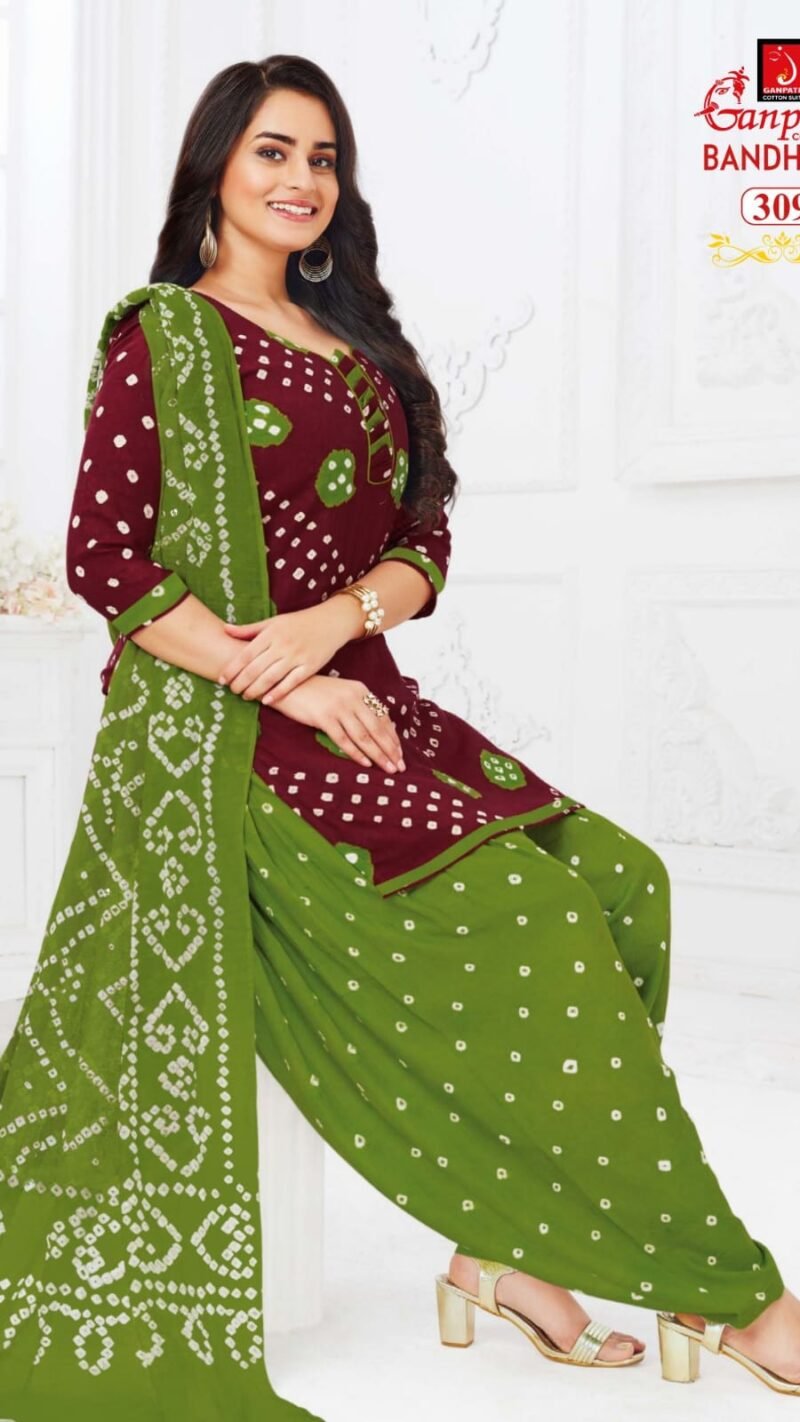 Bandhani Vol 3 Ganpati Wholesale Cotton Dress Material