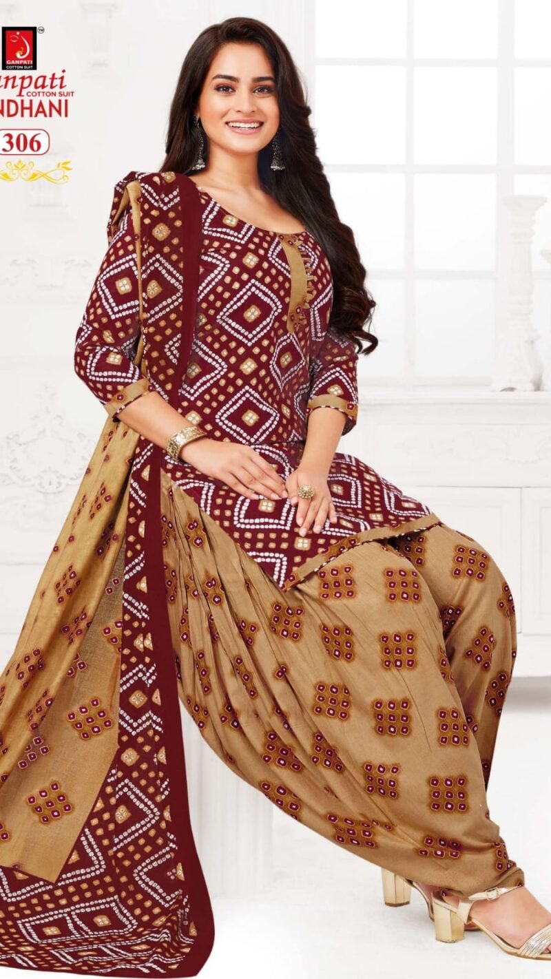 Bandhani Vol 3 Ganpati Wholesale Cotton Dress Material