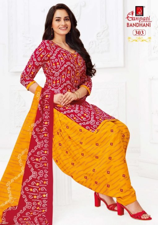 Bandhani Vol 3 Ganpati Wholesale Cotton Dress Material
