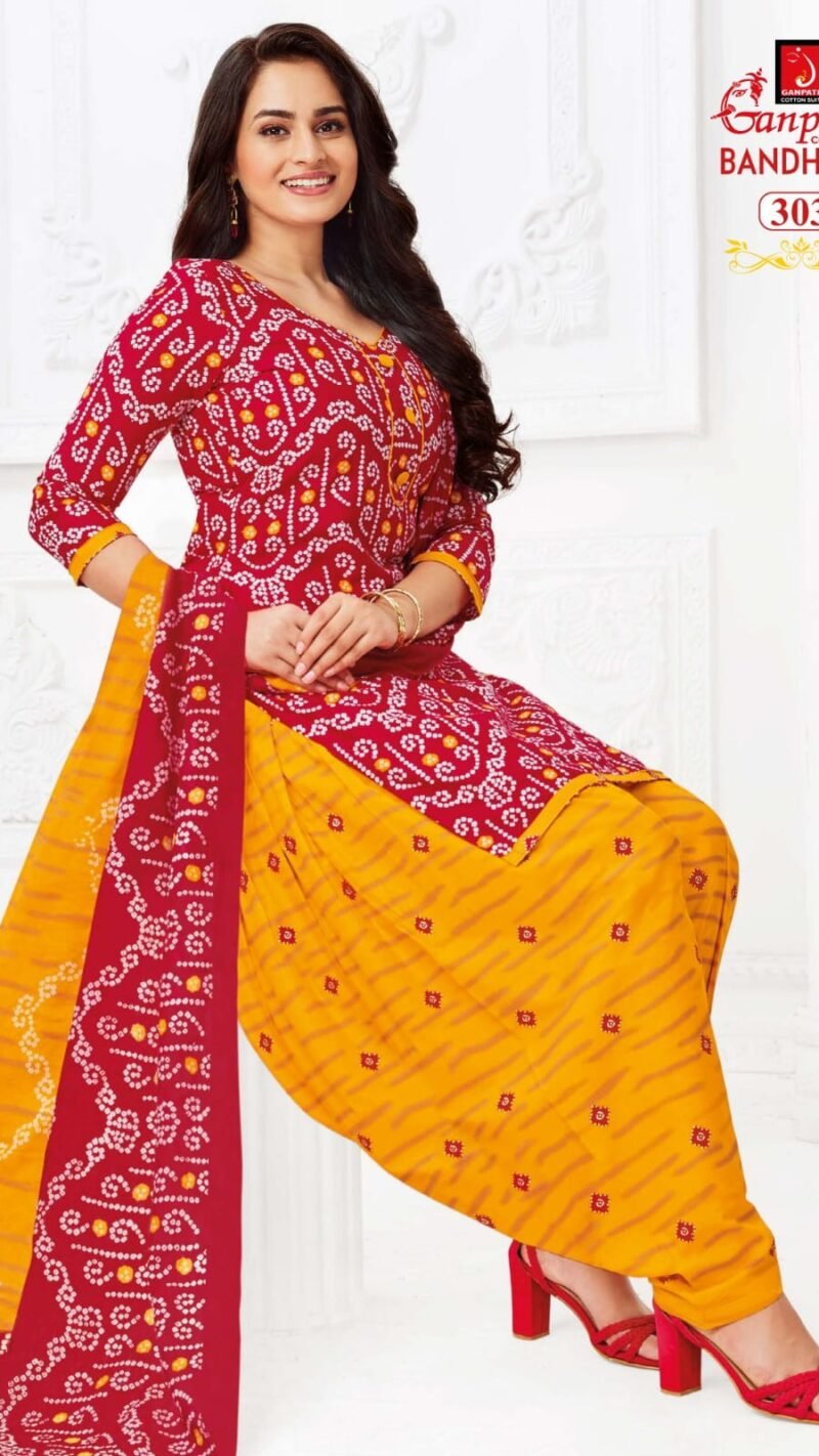 Bandhani Vol 3 Ganpati Wholesale Cotton Dress Material