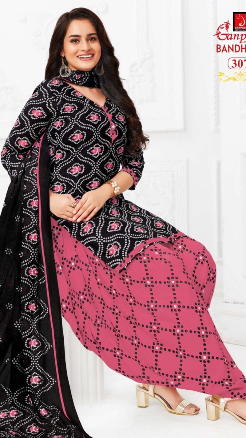 Bandhani Vol 3 Ganpati Wholesale Cotton Dress Material
