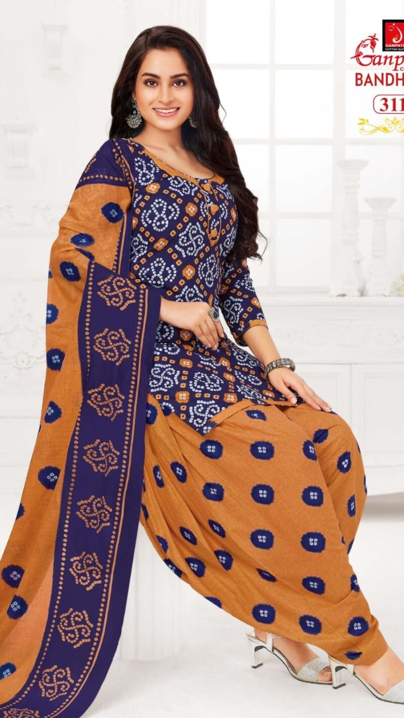 Bandhani Vol 3 Ganpati Wholesale Cotton Dress Material