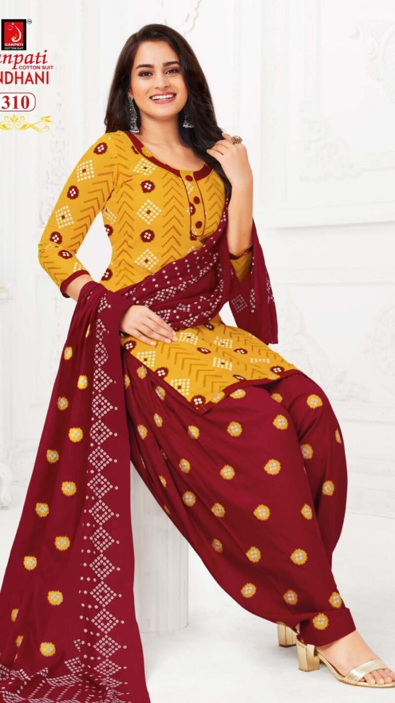 Bandhani Vol 3 Ganpati Wholesale Cotton Dress Material