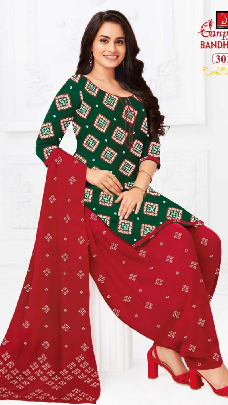 Bandhani Vol 3 Ganpati Wholesale Cotton Dress Material