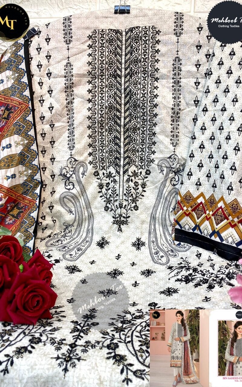 Bin Saeed Lawn Collection Mehboob Tex Pakistani Salwar Suits