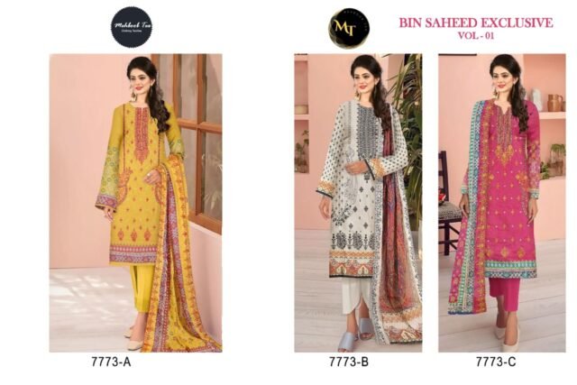 Bin Saeed Lawn Collection Mehboob Tex Pakistani Salwar Suits