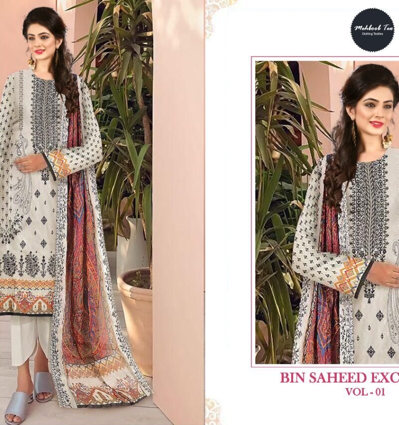 Bin Saeed Lawn Collection Mehboob Tex Pakistani Salwar Suits