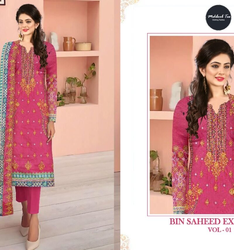 Bin Saeed Lawn Collection Mehboob Tex Pakistani Salwar Suits