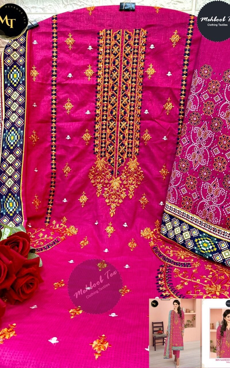 Bin Saeed Lawn Collection Mehboob Tex Pakistani Salwar Suits