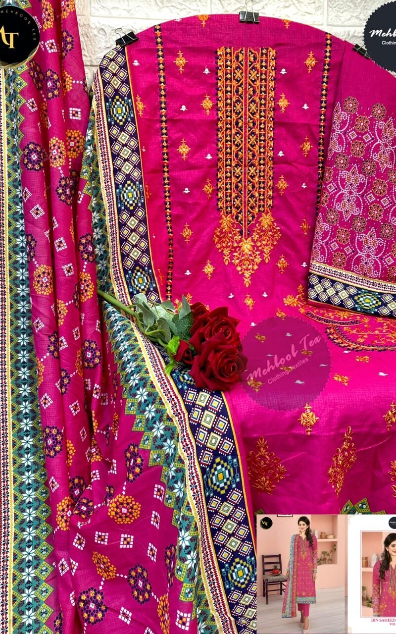 Bin Saeed Lawn Collection Mehboob Tex Pakistani Salwar Suits