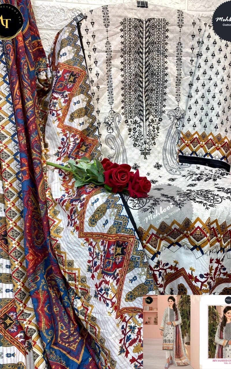 Bin Saeed Lawn Collection Mehboob Tex Pakistani Salwar Suits