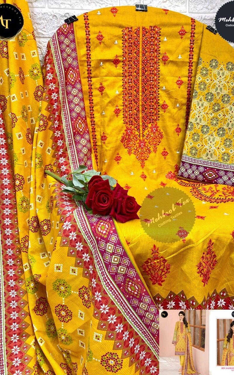 Bin Saeed Lawn Collection Mehboob Tex Pakistani Salwar Suits