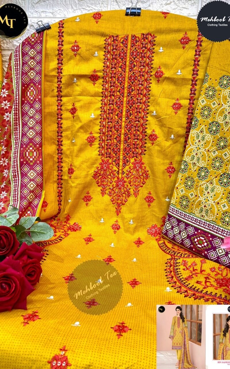 Bin Saeed Lawn Collection Mehboob Tex Pakistani Salwar Suits