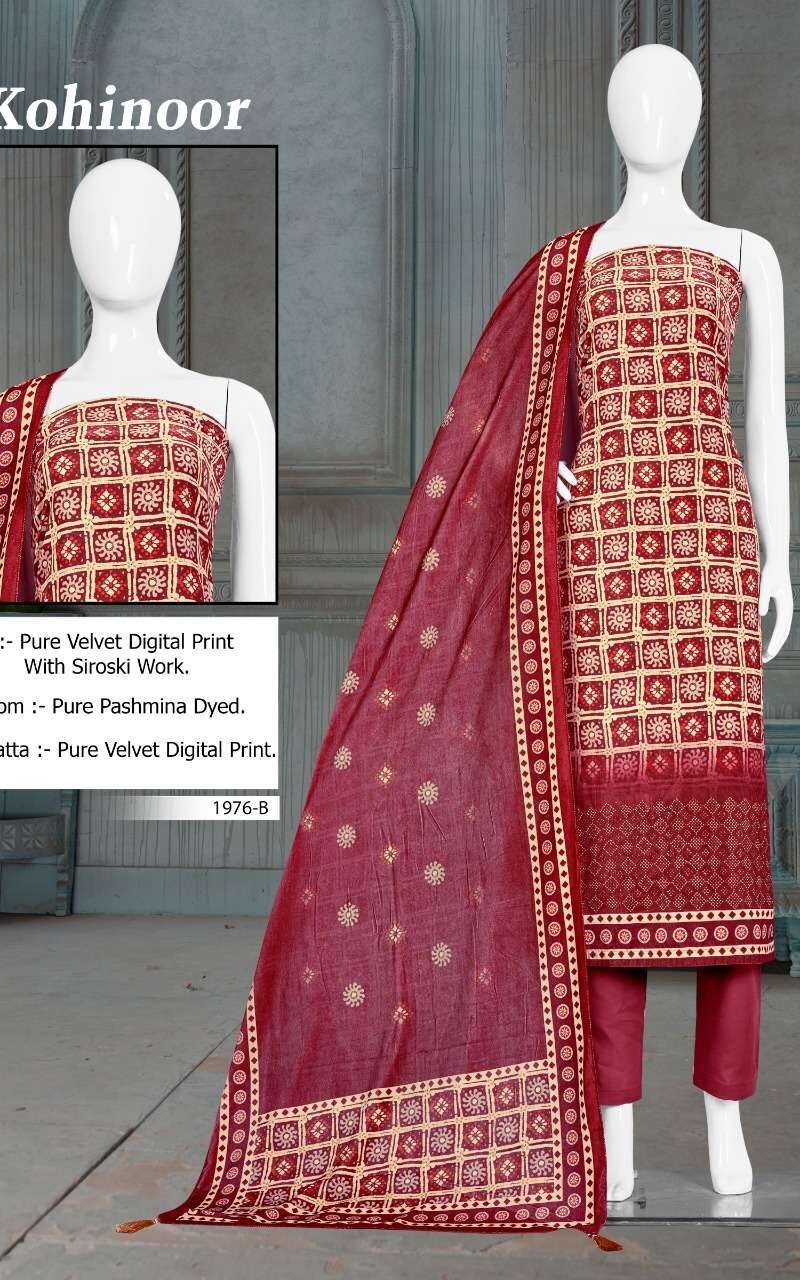 Bipson Prints Kohinoor 1976 Pashmina Suits Wholesale Online