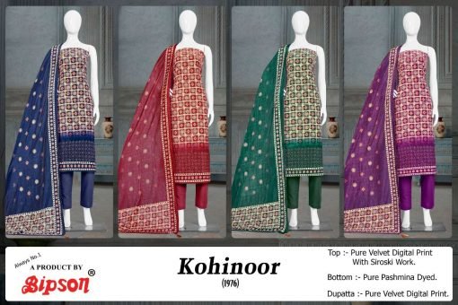 Bipson Prints Kohinoor 1976 Pashmina Suits Wholesale Online