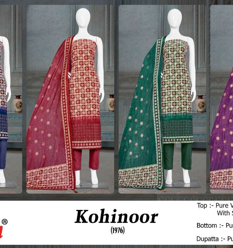Bipson Prints Kohinoor 1976 Pashmina Suits Wholesale Online