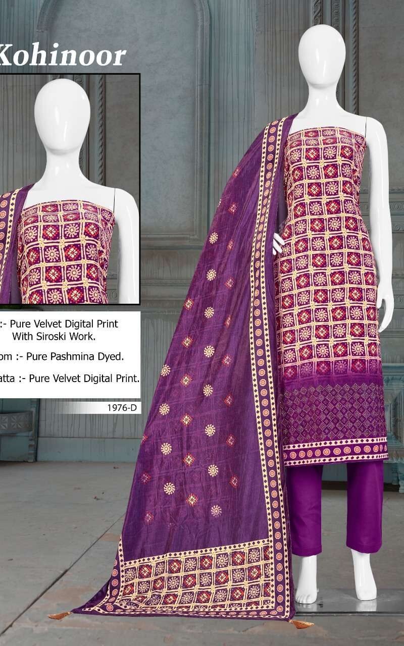 Bipson Prints Kohinoor 1976 Pashmina Suits Wholesale Online