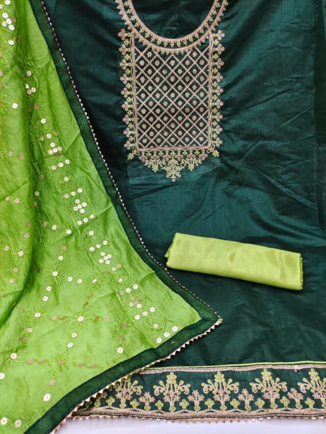 Buy Chanderi Multi Codding Work Suits Dress Material Online