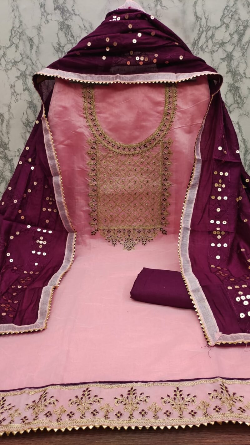 Buy Chanderi Multi Codding Work Suits Dress Material Online
