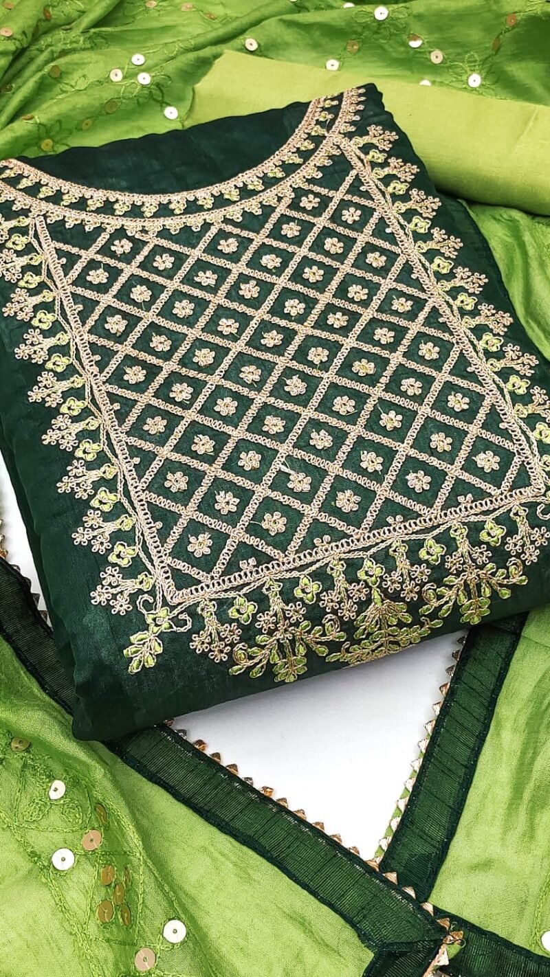 Buy Chanderi Multi Codding Work Suits Dress Material Online