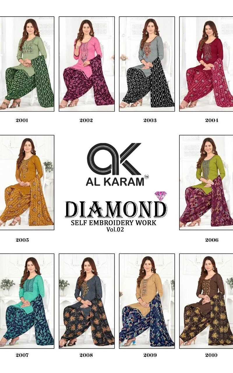 Diamond Vol 2 Al Karam Wholesale Cotton Dress Material