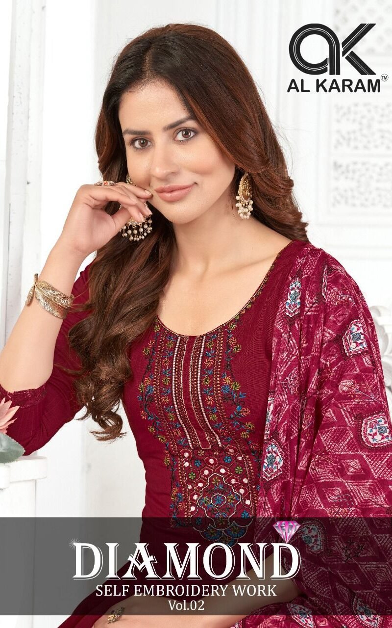 Diamond Vol 2 Al Karam Wholesale Cotton Dress Material
