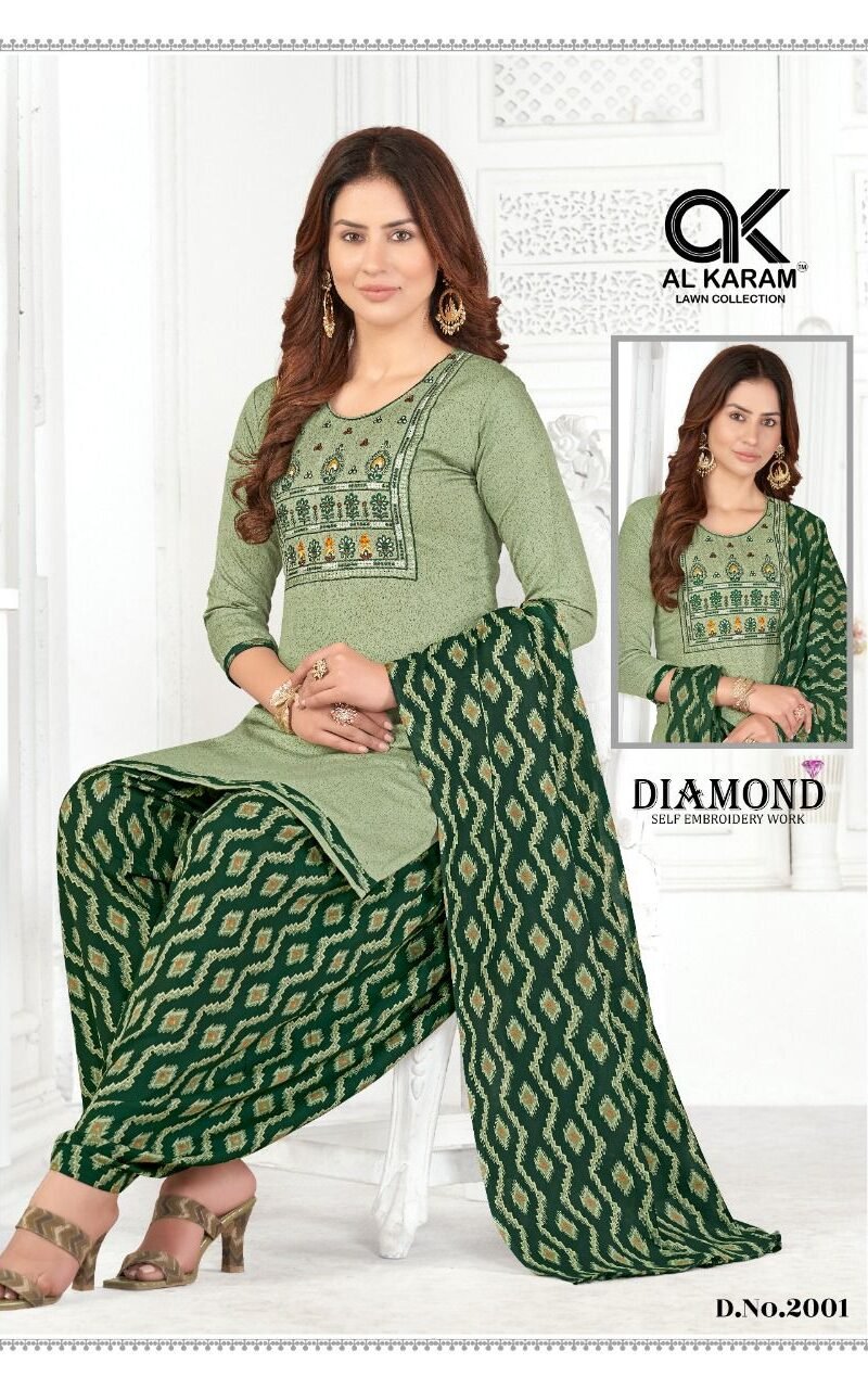 Diamond Vol 2 Al Karam Wholesale Cotton Dress Material