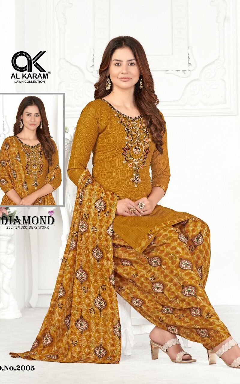 Diamond Vol 2 Al Karam Wholesale Cotton Dress Material