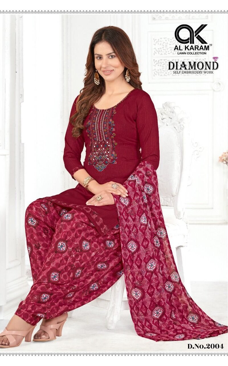 Diamond Vol 2 Al Karam Wholesale Cotton Dress Material