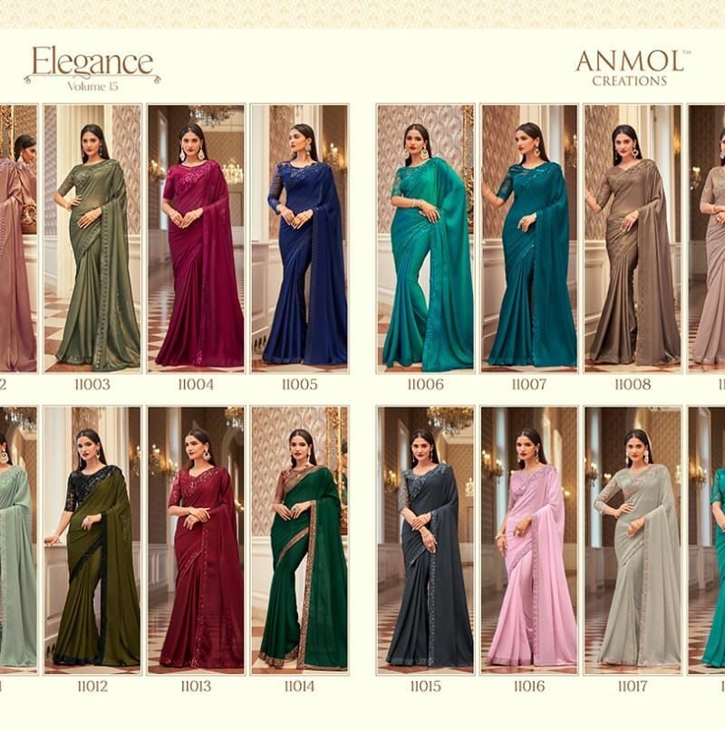 Elegance Vol 15 Anmol Surat Saree Market Wholesale - Wholesale Saree