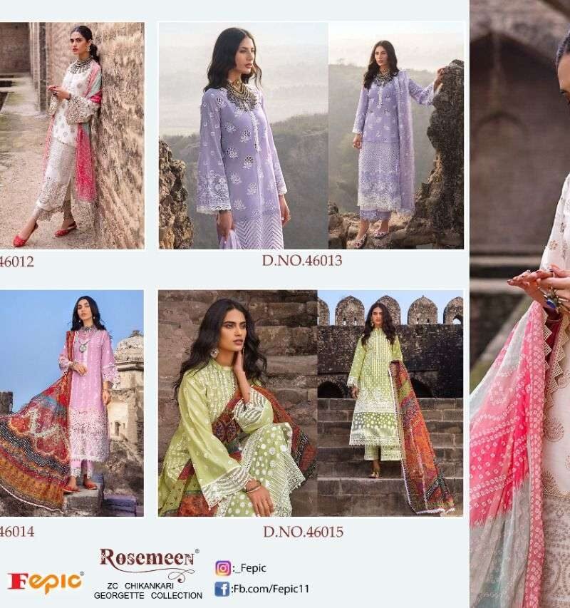 Fepic Rosemeen Zc Chikankaari Pakistani Salwar Suits