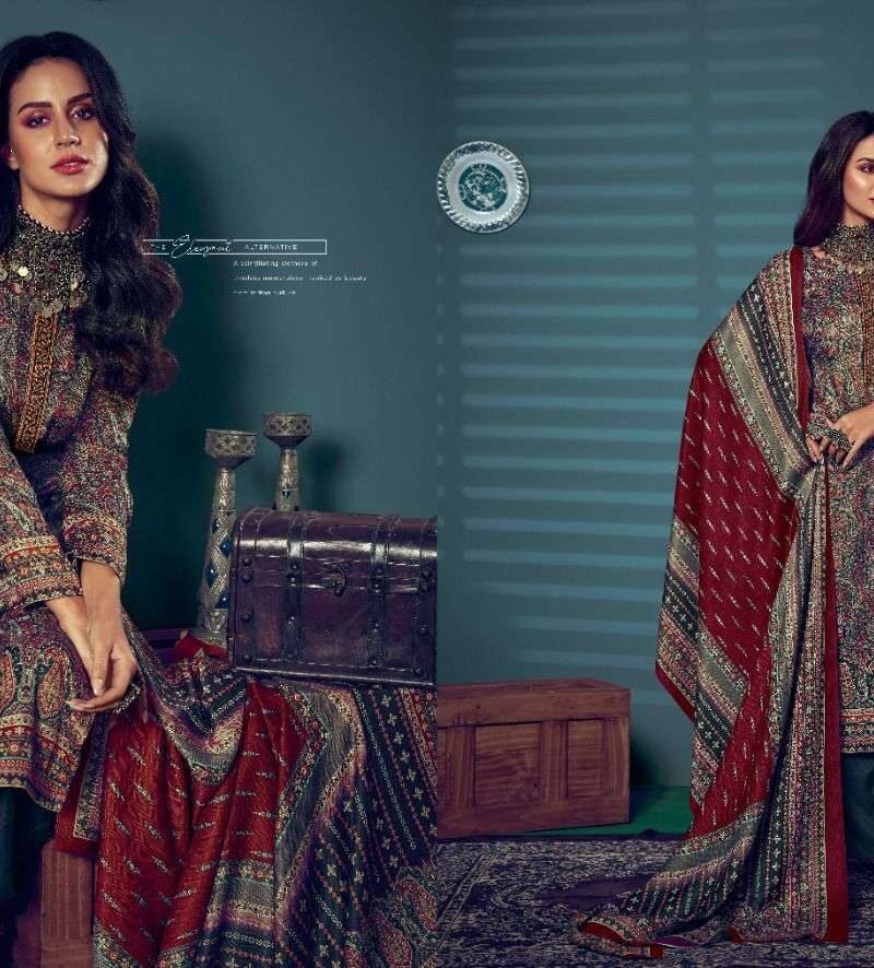 Glossy Simareet Suzana Pashmina Suits Wholesale Online