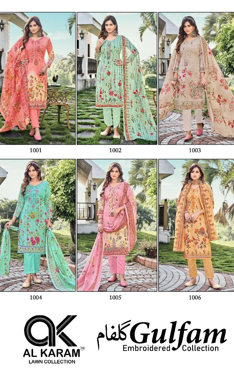 Gulfam Vol 1 Al Karam Wholesale Cotton Dress Material