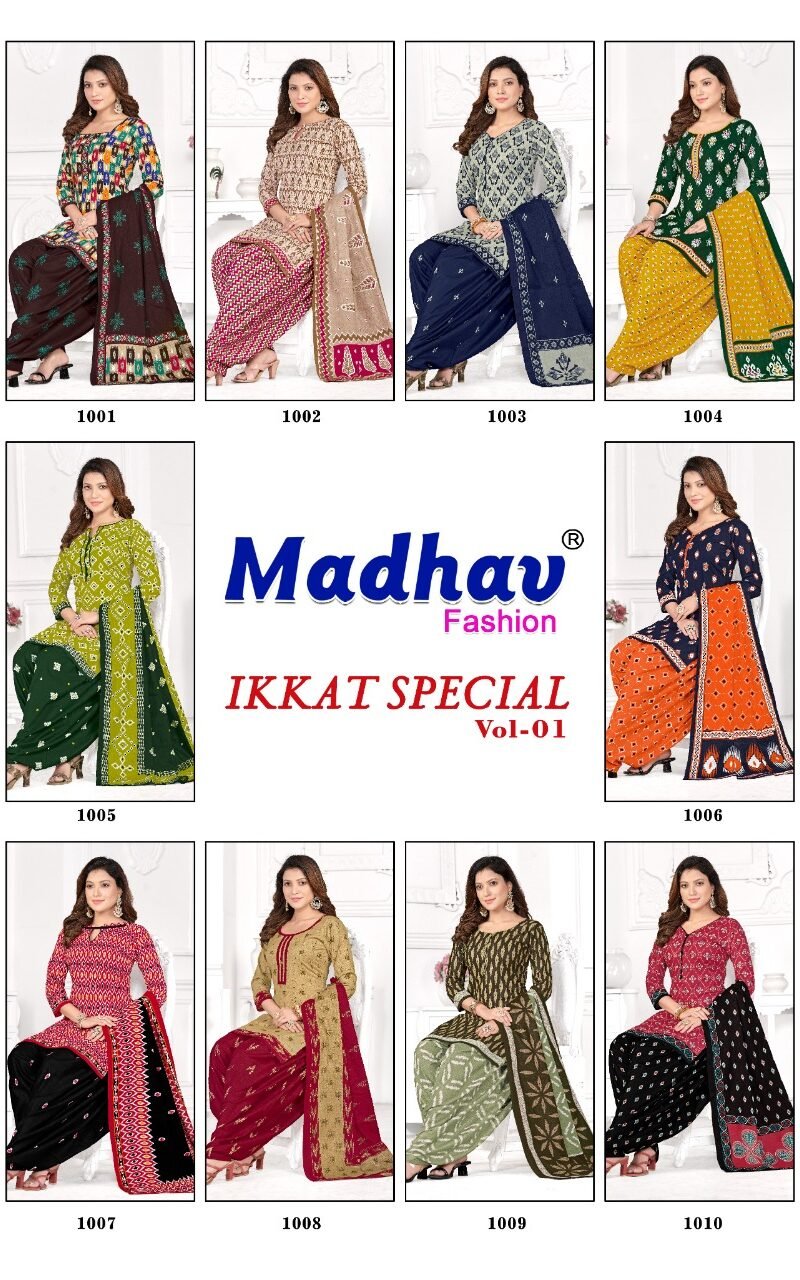 Ikkat Special Vol 1 Madhav Wholesale Cotton Dress Material