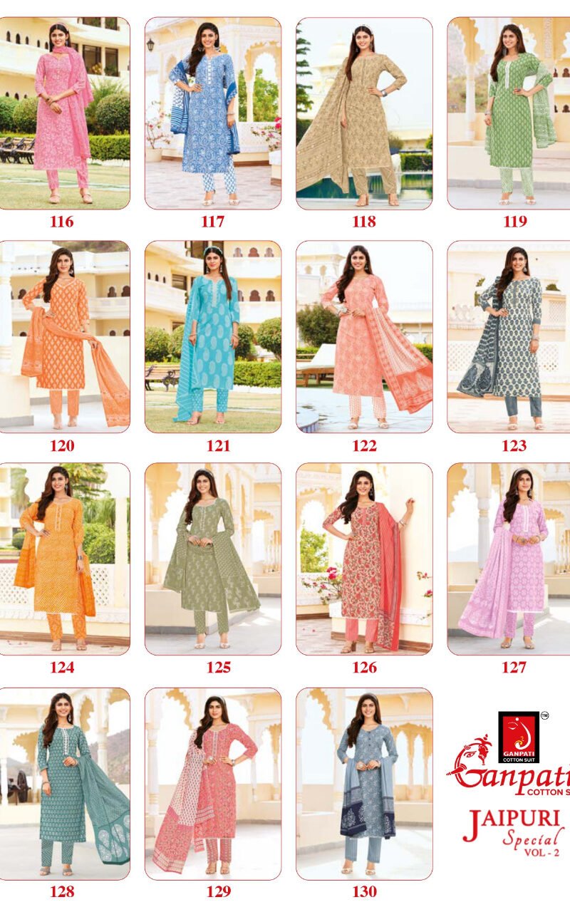 Jaipuri Vol 2 Ganpati Wholesale Cotton Dress Material