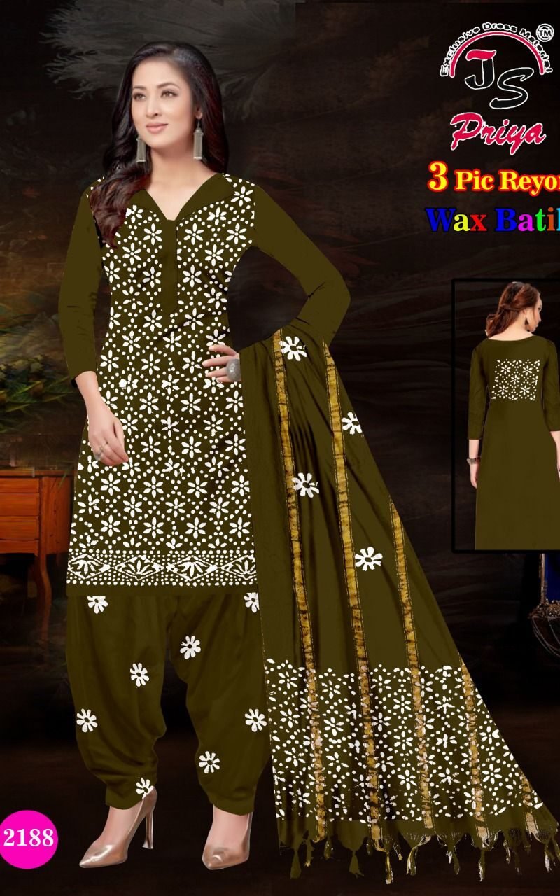 Js Priya Rayon Batik Special Wholesale Cotton Dress Material