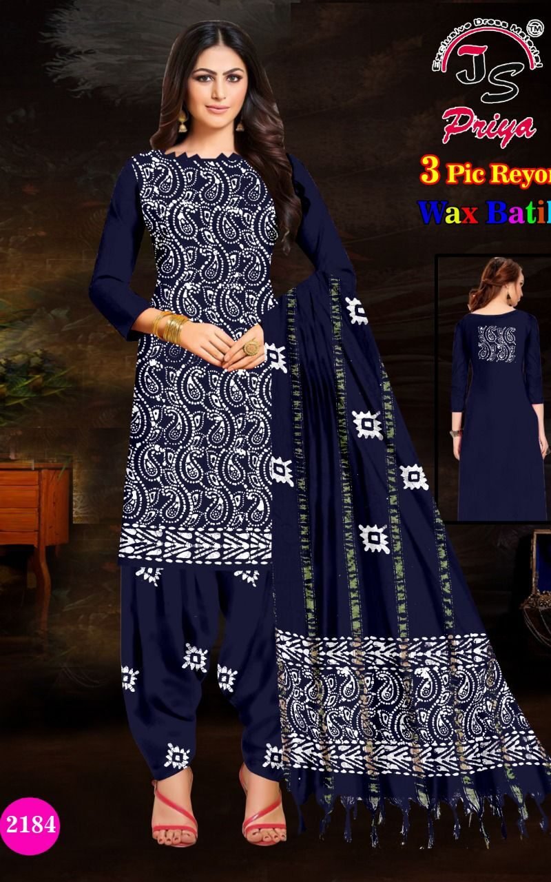 Js Priya Rayon Batik Special Wholesale Cotton Dress Material